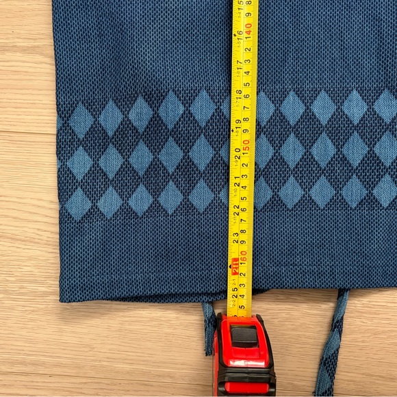 Aoyama Daruma Japan Indigo Sashiko Hanten Haori Kimono Cardigan Diamond - Picture 10 of 11